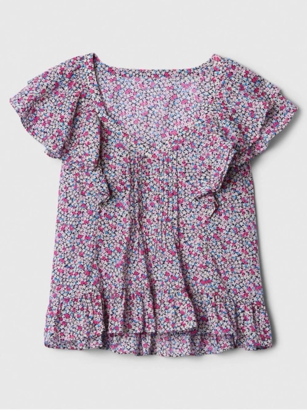 GAP Floral Flutter Sleeve Top size L